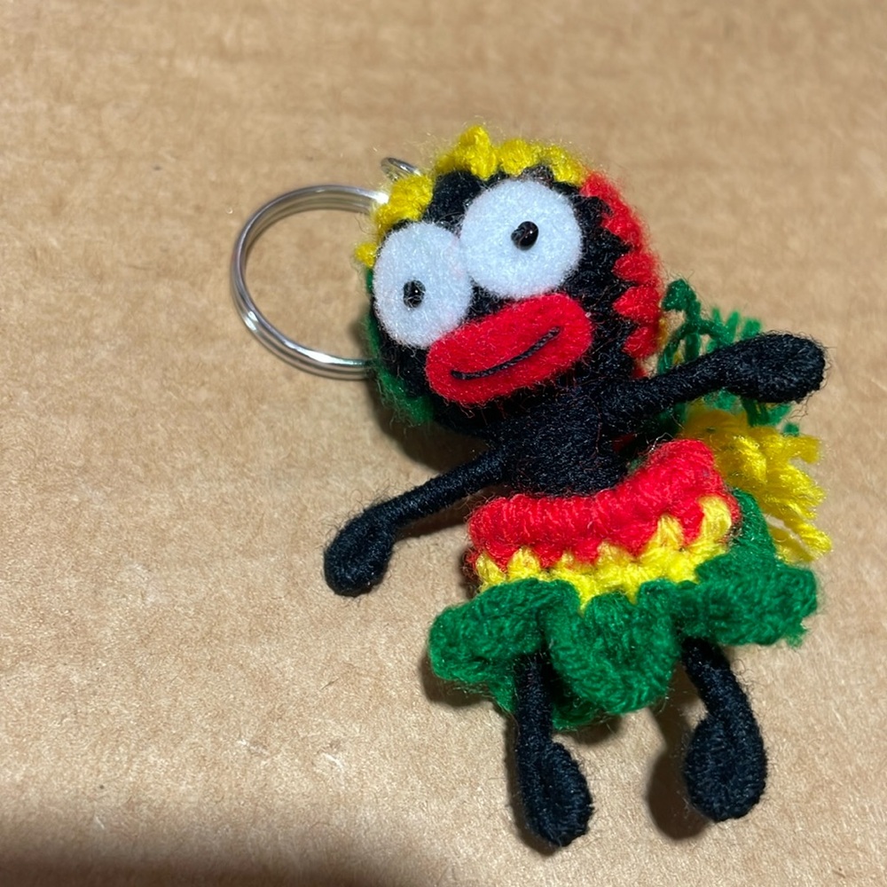 Island girl yarn doll keychain